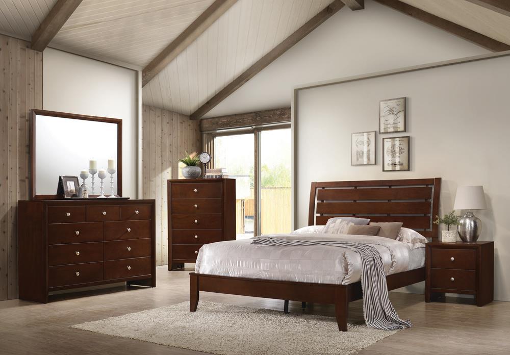 Serenity Queen Panel Bed Rich Merlot - Evans Furniture (CO)