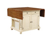 Slater 2-drawer Kitchen Island with Drop Leaves Brown and Buttermilk - Evans Furniture (CO)