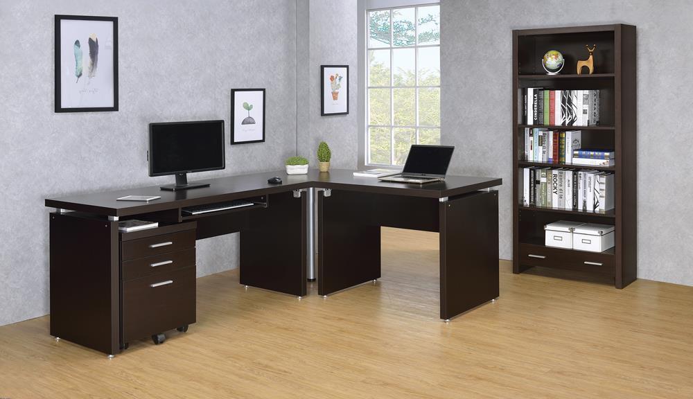 Skylar Computer Desk with Keyboard Drawer Cappuccino - Evans Furniture (CO)