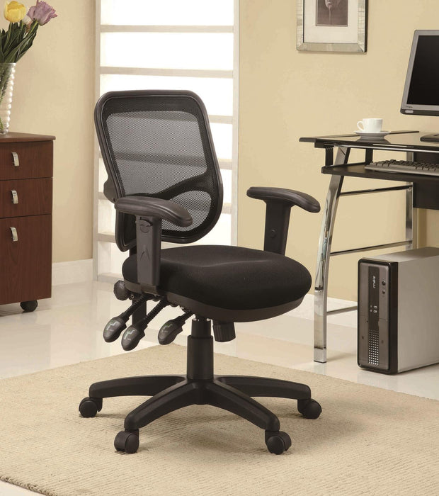 Rollo Adjustable Height Office Chair Black - Evans Furniture (CO)