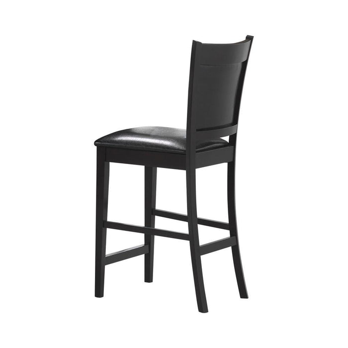 Jaden Upholstered Counter Height Stools Black and Espresso (Set of 2) - Evans Furniture (CO)