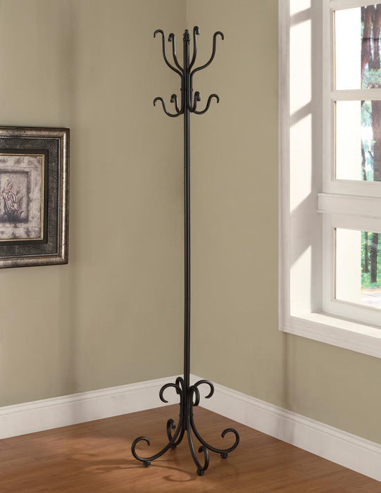 Kiefer Coat Rack with 12 Hooks Black - Evans Furniture (CO)