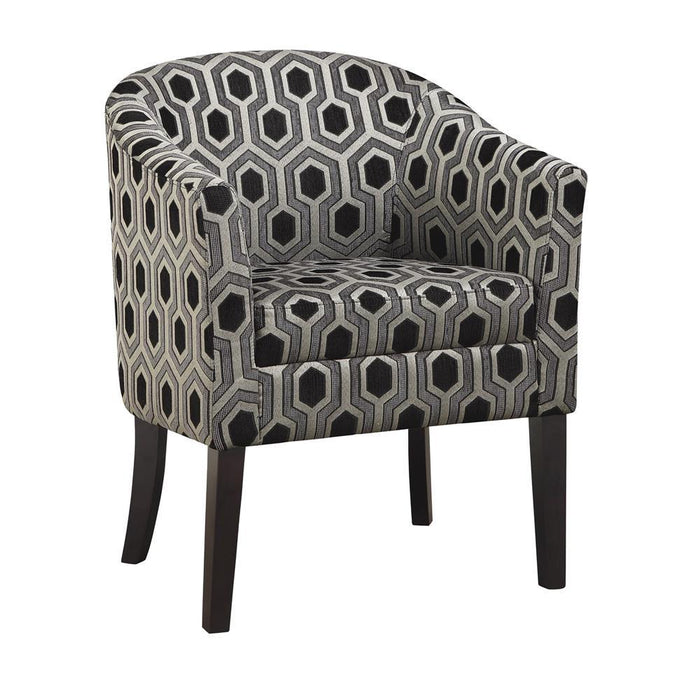 Jansen Hexagon Patterned Accent Chair Grey and Black - Evans Furniture (CO)