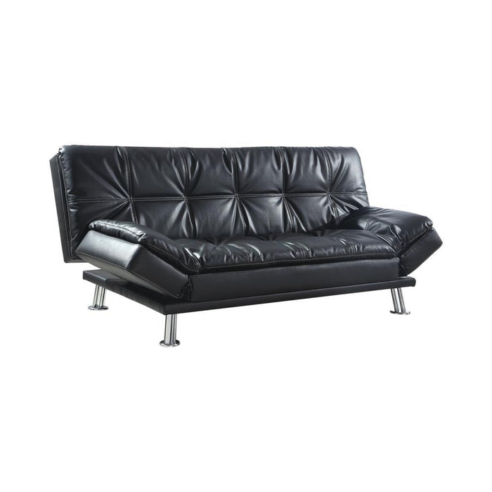 Dilleston Tufted Back Upholstered Sofa Bed Black - Evans Furniture (CO)