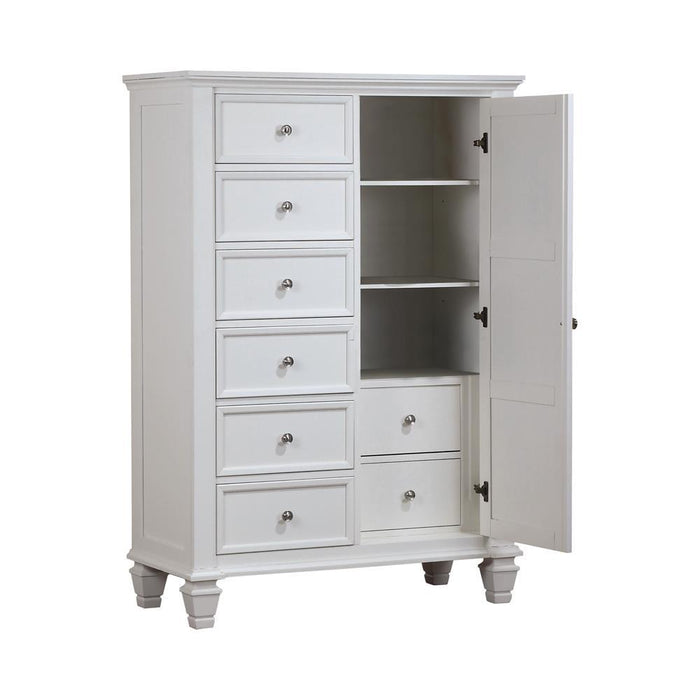 Sandy Beach 8-drawer Door Chest Storage Cream White - Evans Furniture (CO)