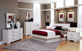 Jessica Queen Platform Bed with Rail Seating White - Evans Furniture (CO)