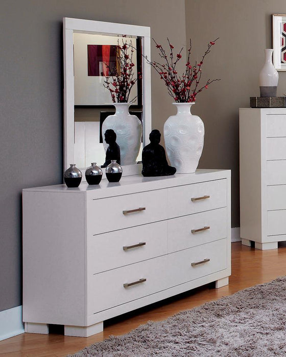 Jessica Rectangular Dresser Mirror White - Evans Furniture (CO)