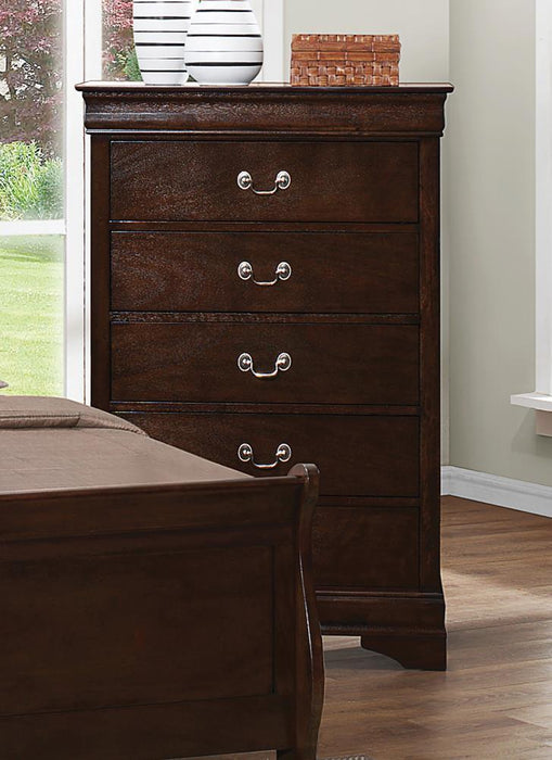 Louis Philippe 5-drawer Chest with Silver Bails Cappuccino - Evans Furniture (CO)