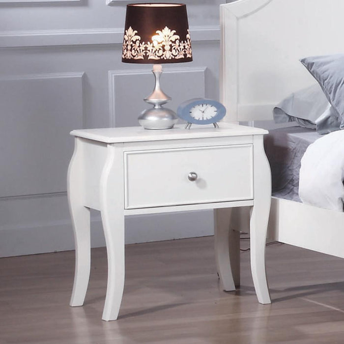 Dominique 1-drawer Nightstand Cream White - Evans Furniture (CO)