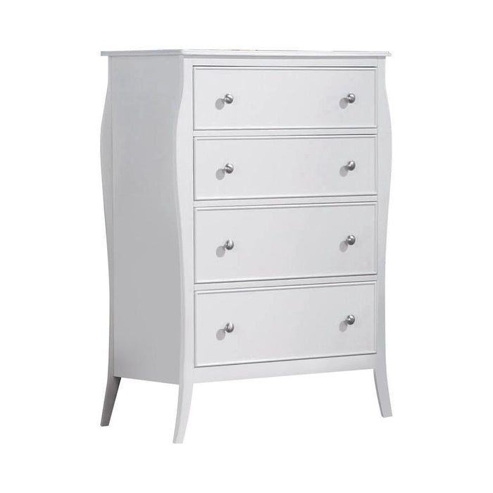 Dominique 4-drawer Chest Cream White - Evans Furniture (CO)