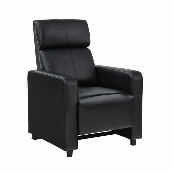 Toohey Home Theater Push Back Recliner Black - Evans Furniture (CO)