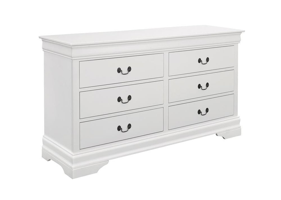 Louis Philippe 6-drawer Dresser White - Evans Furniture (CO)