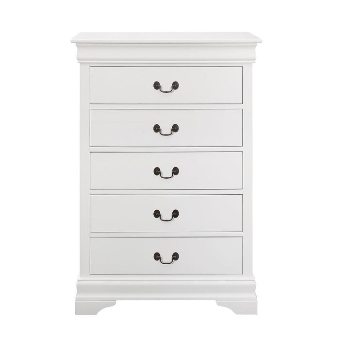 Louis Philippe 5-drawer Chest White - Evans Furniture (CO)