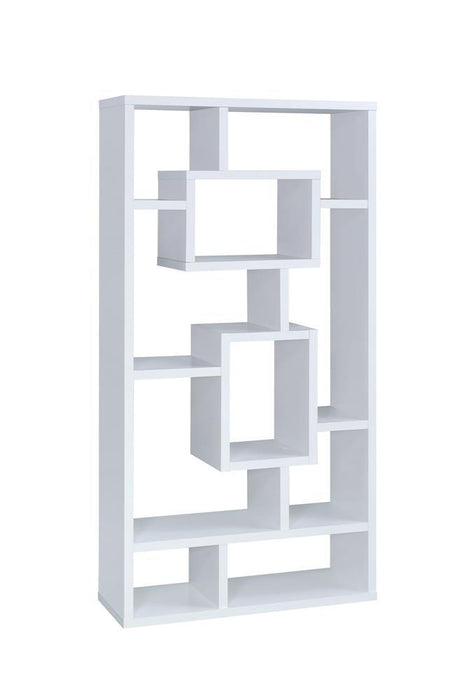 Howie 10-shelf Bookcase White - Evans Furniture (CO)
