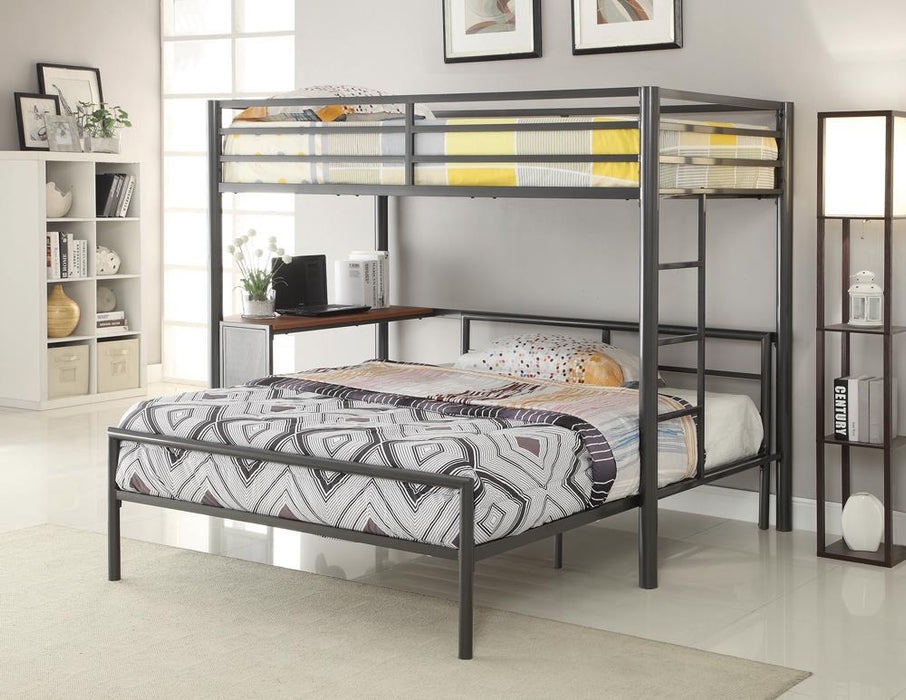 Fisher Twin Workstation Loft Bed Gunmetal