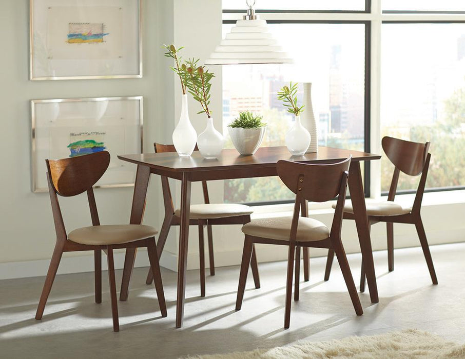 Kersey Dining Table with Angled Legs Chestnut - Evans Furniture (CO)