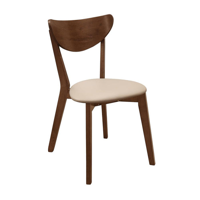 Kersey Dining Side Chairs with Curved Backs Beige and Chestnut (Set of 2) - Evans Furniture (CO)