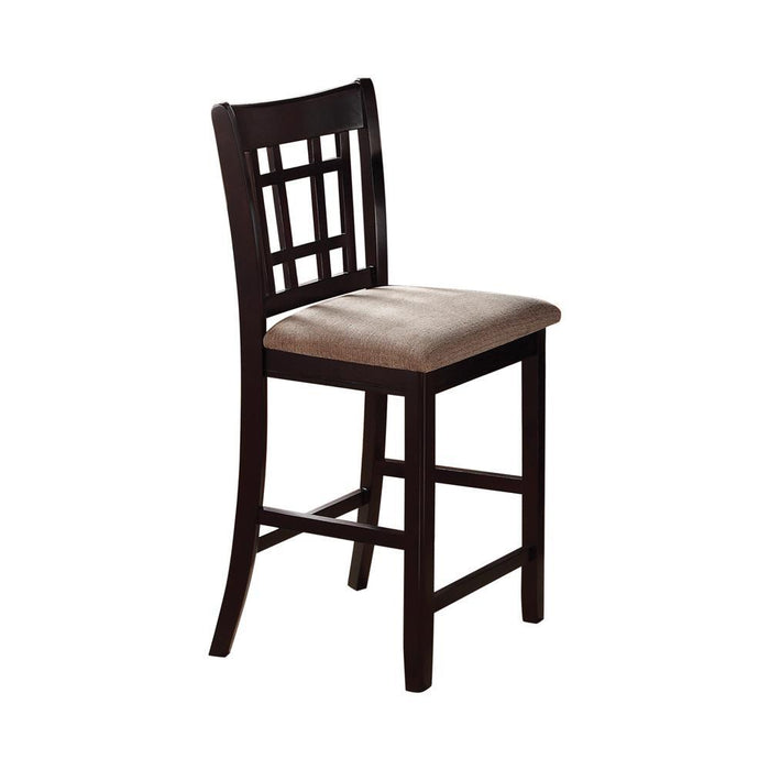 Lavon Lattice Back Counter Stools Tan and Espresso (Set of 2) - Evans Furniture (CO)