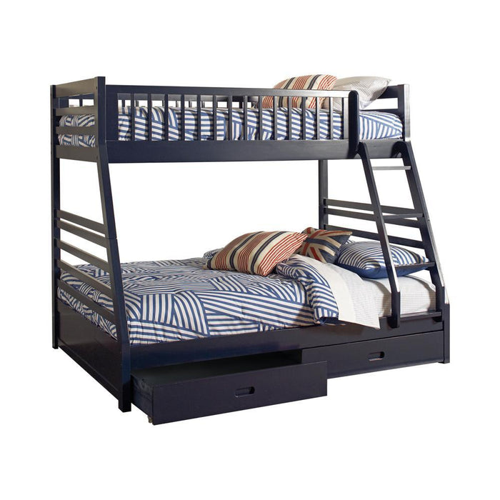 Ashton Twin Over Full 2-drawer Bunk Bed Navy Blue - Evans Furniture (CO)