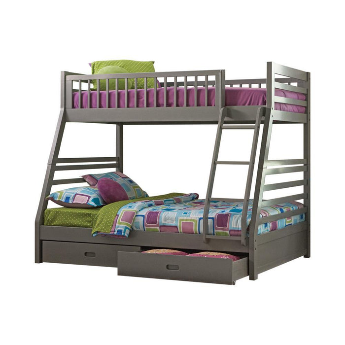 Ashton Twin Over Full Bunk 2-drawer Bed Grey - Evans Furniture (CO)