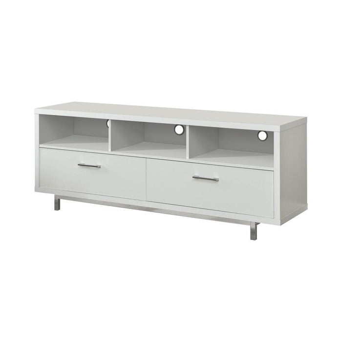 Casey 2-drawer Rectangular TV Console White - Evans Furniture (CO)