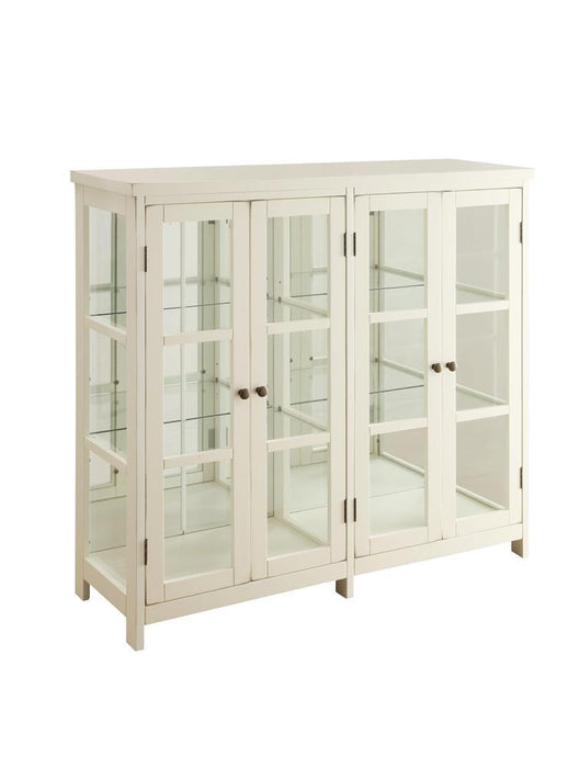 Sable 4-door Display Accent Cabinet White - Evans Furniture (CO)