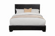 Conner Twin Upholstered Panel Bed Black - Evans Furniture (CO)