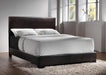 Conner Queen Upholstered Panel Bed Black and Dark Brown - Evans Furniture (CO)