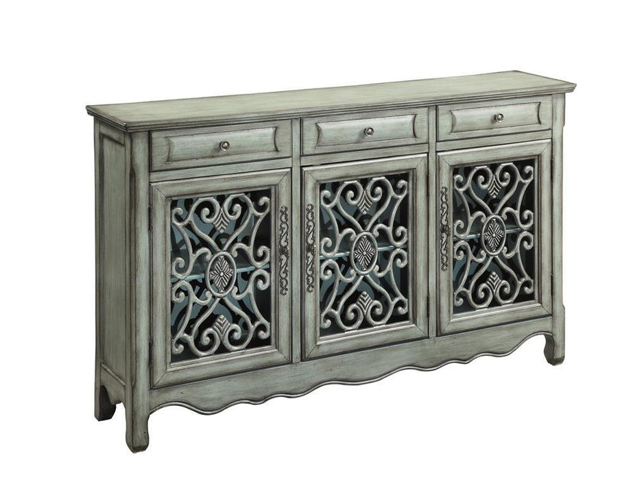 Madeline 3-door Accent Cabinet Antique Green - Evans Furniture (CO)