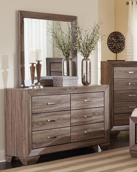 Kauffman 6-drawer Dresser Washed Taupe - Evans Furniture (CO)