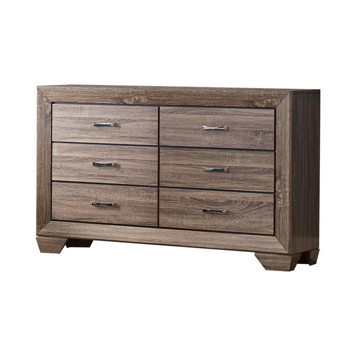 Kauffman 6-drawer Dresser Washed Taupe - Evans Furniture (CO)