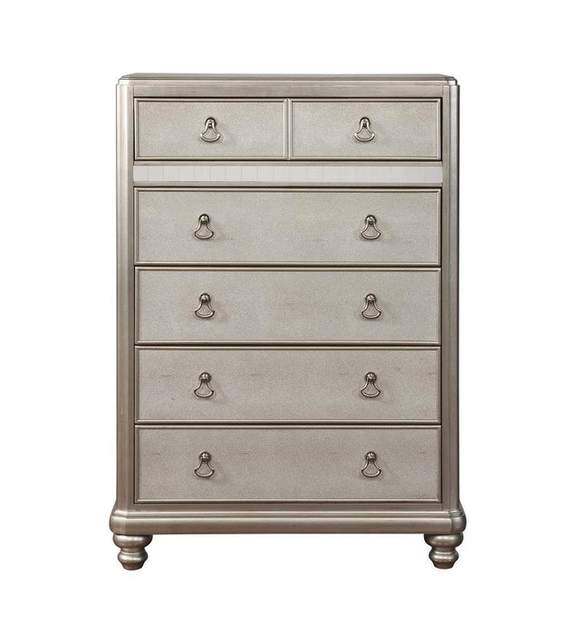 Bling Game 6-drawer Chest Metallic Platinum - Evans Furniture (CO)