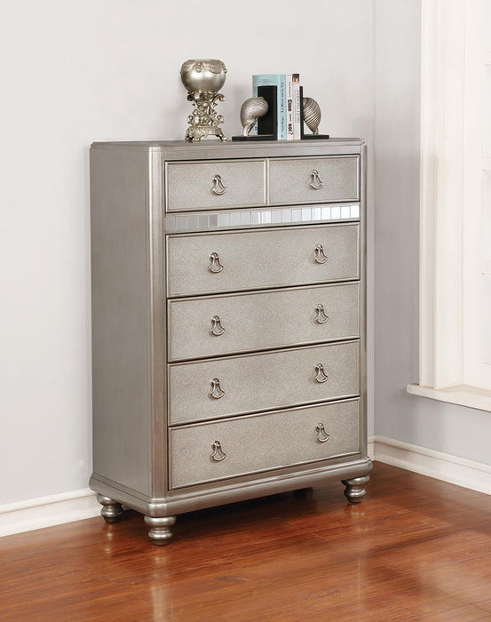 Bling Game 6-drawer Chest Metallic Platinum - Evans Furniture (CO)