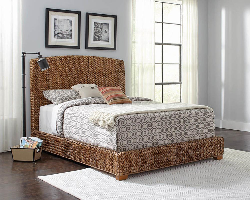 Laughton Hand-Woven Banana Leaf California King Bed Amber - Evans Furniture (CO)