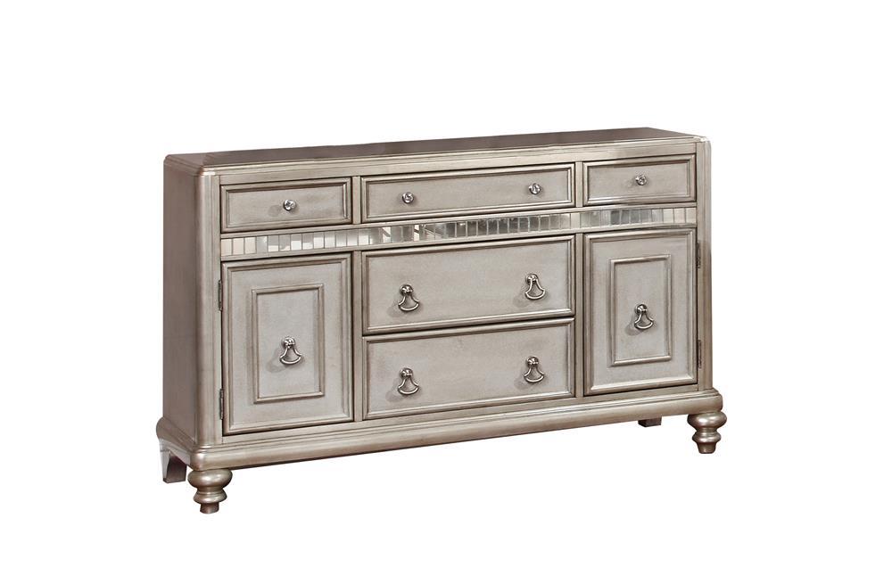 Bling Game 5-drawer Dining Server Metallic Platinum - Evans Furniture (CO)