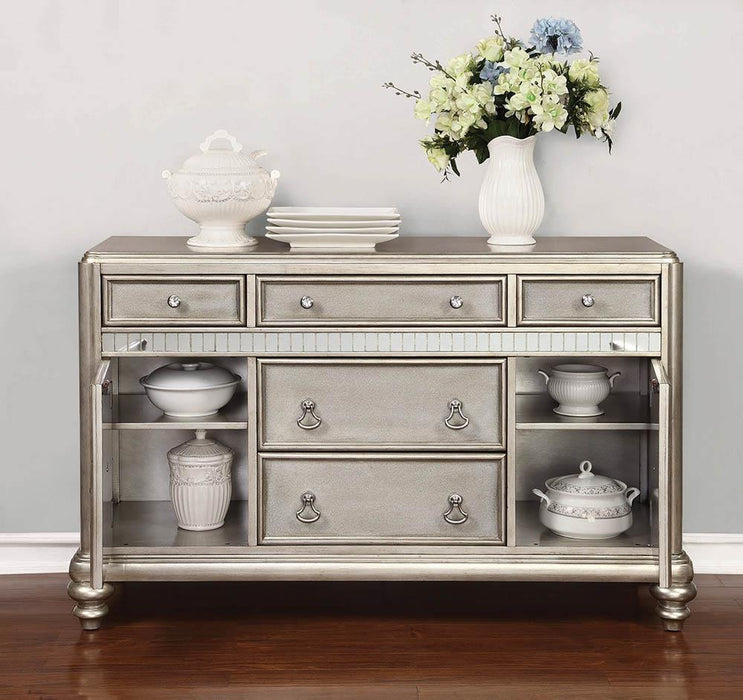 Bling Game 5-drawer Dining Server Metallic Platinum - Evans Furniture (CO)