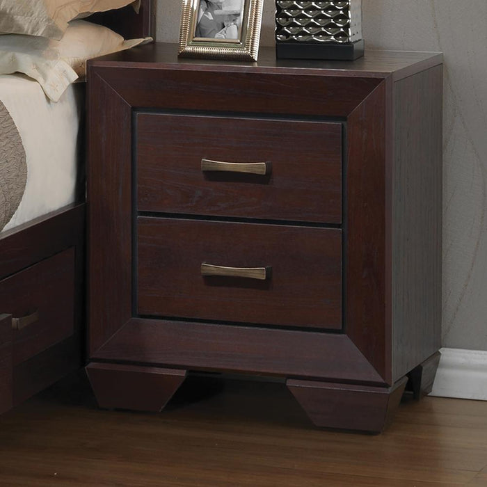 Kauffman 2-drawer Nightstand Dark Cocoa - Evans Furniture (CO)