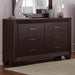 Kauffman 6-drawer Dresser Dark Cocoa - Evans Furniture (CO)