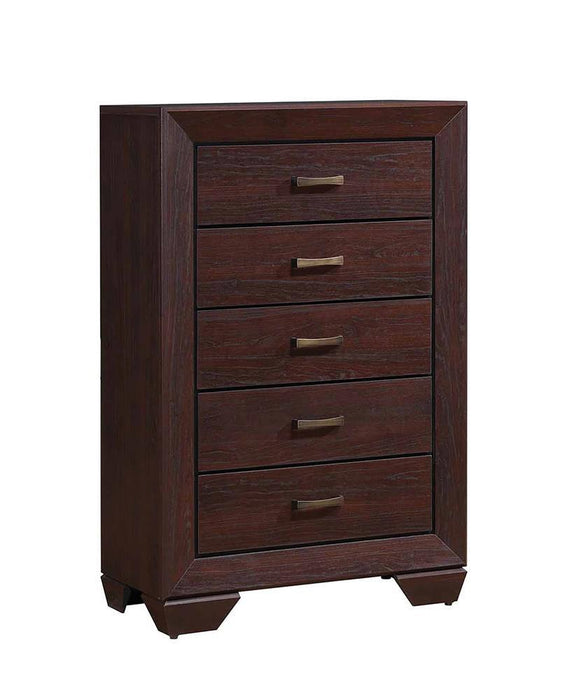 Kauffman 5-drawer Chest Dark Cocoa - Evans Furniture (CO)