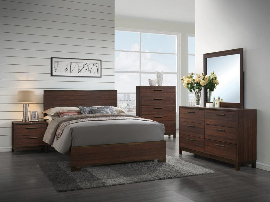 Edmonton Eastern King Panel Bed Rustic Tobacco - Evans Furniture (CO)