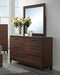 Edmonton Dresser Mirror Rustic Tobacco - Evans Furniture (CO)