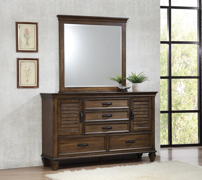 Franco Rectangular Dresser Mirror Burnished Oak - Evans Furniture (CO)