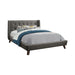 Carrington Button Tufted Queen Bed Grey - Evans Furniture (CO)
