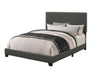 Boyd Eastern King Upholstered Bed with Nailhead Trim Charcoal - Evans Furniture (CO)