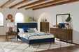 Charity Full Upholstered Bed Blue - Evans Furniture (CO)