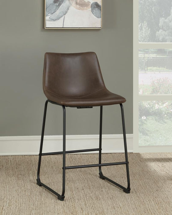 Michelle Armless Counter Height Stools Two-tone Brown and Black (Set of 2) - Evans Furniture (CO)
