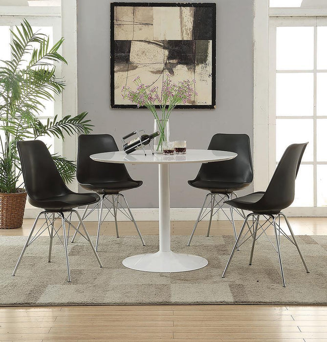 Lowry Round Dining Table White - Evans Furniture (CO)