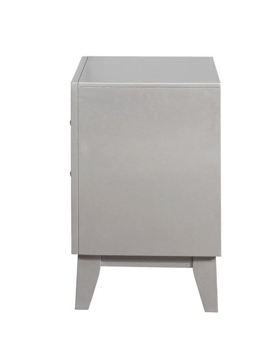 Leighton 2-drawer Nightstand Metallic Mercury - Evans Furniture (CO)