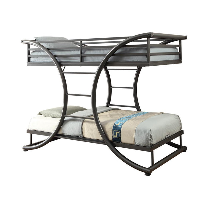 Stephan Twin Over Twin Bunk Bed Gunmetal - Evans Furniture (CO)