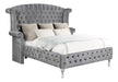 Deanna Eastern King Tufted Upholstered Bed Grey - Evans Furniture (CO)